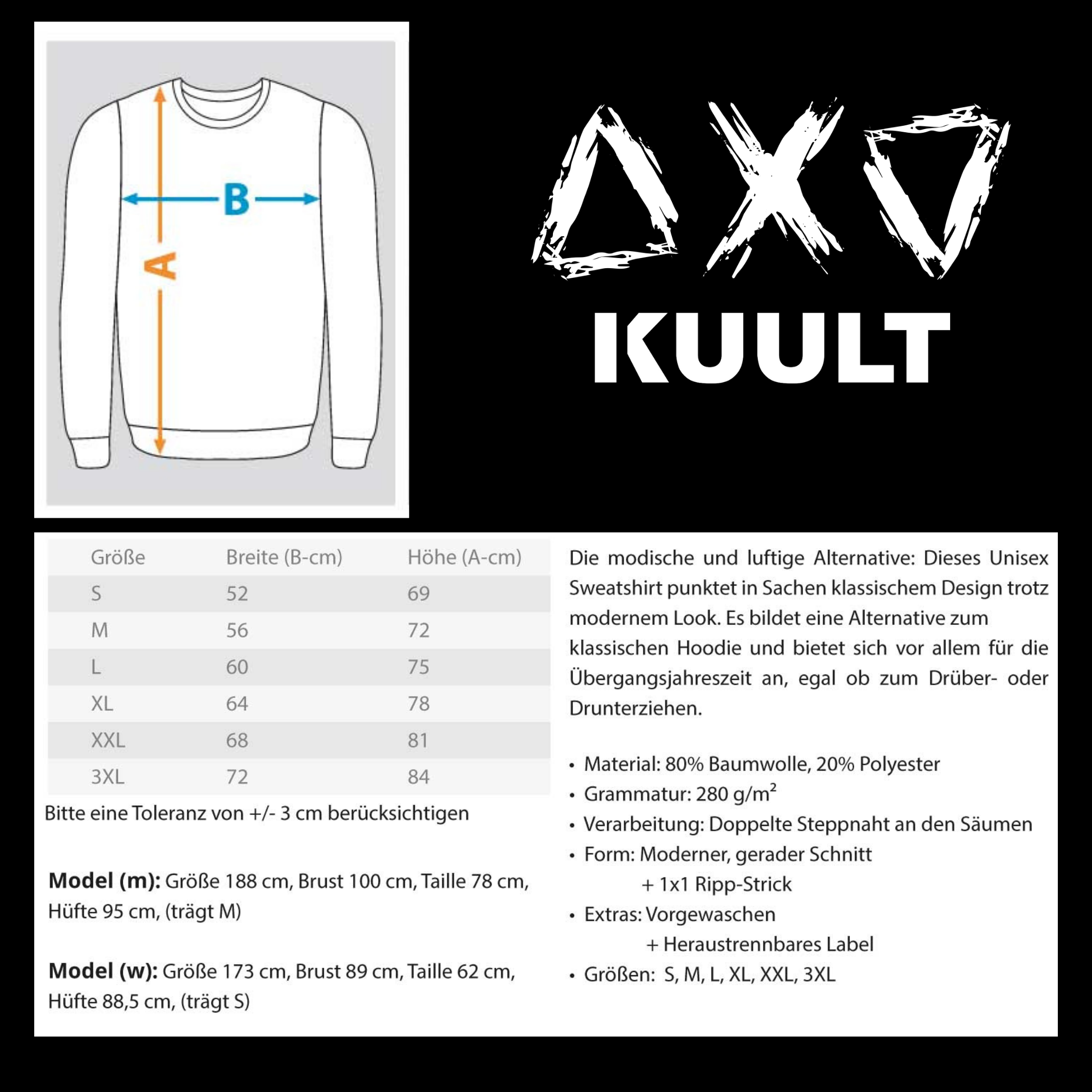 KUULT - FALLSCHIRMVERTRAUEN - Unisex Sweatshirt - Front Print
