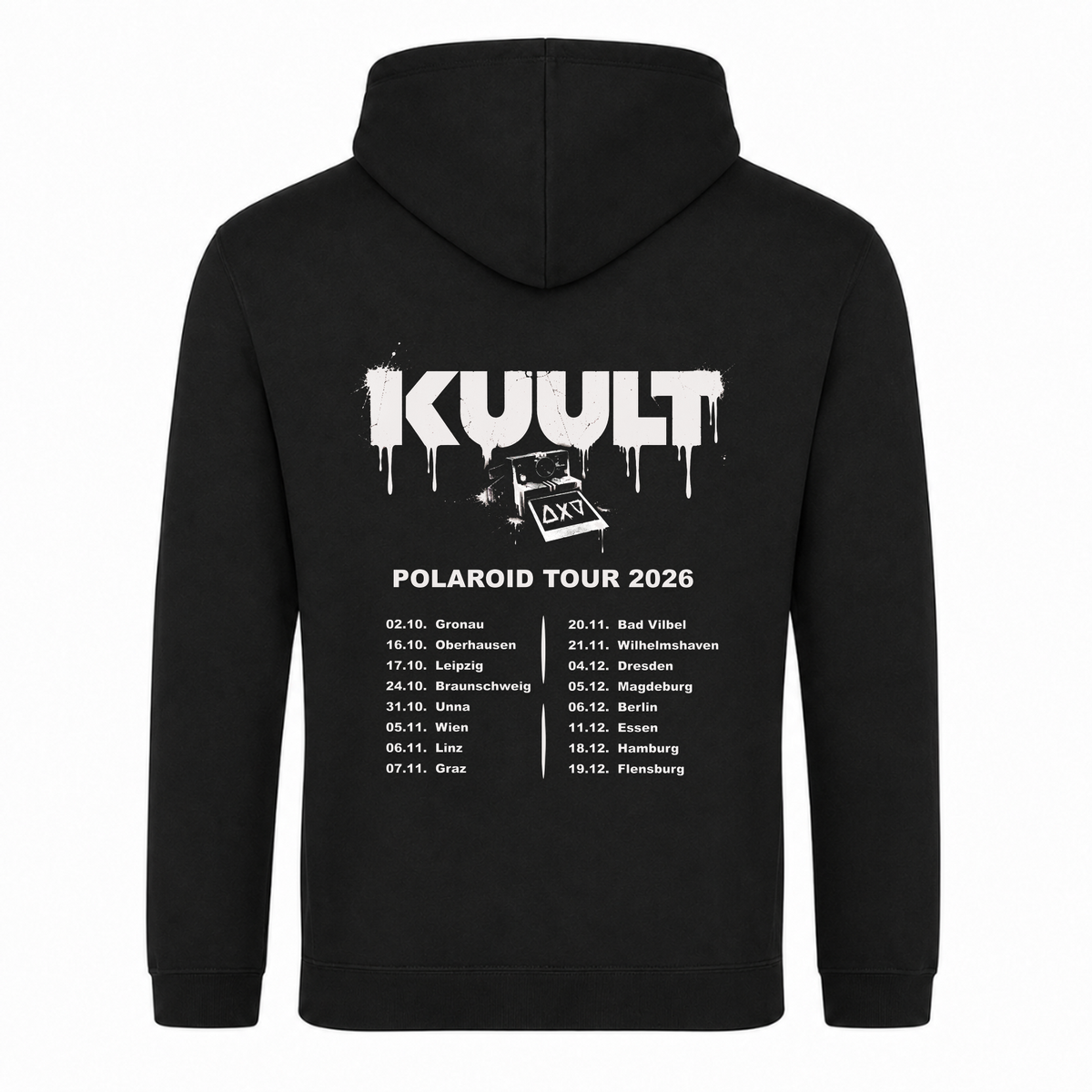 Polaroid Tour 2026 Hoodie - Schwarz - Rueckseite