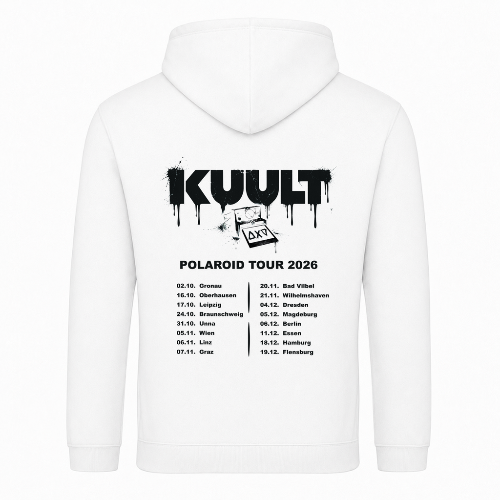 Polaroid Tour 2026 Hoodie - Weiß - Rueckseite
