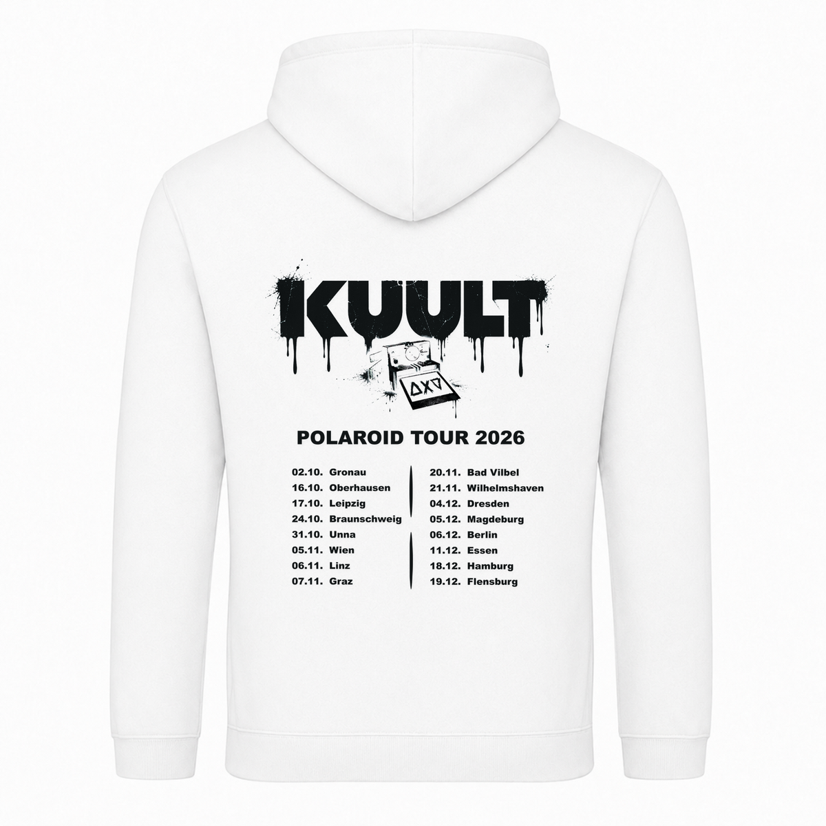 Polaroid Tour 2026 Hoodie - Weiß - Rueckseite